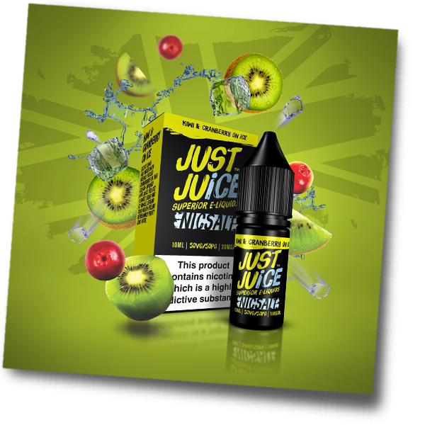 Just Juice Kiwi & Cranberry on Ice Nic Salt Banner